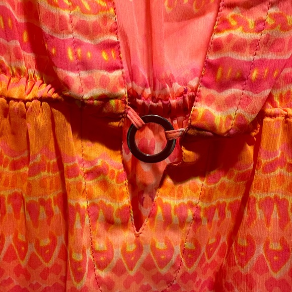 Colorful sheer beach cover up. - Picture 3 of 8